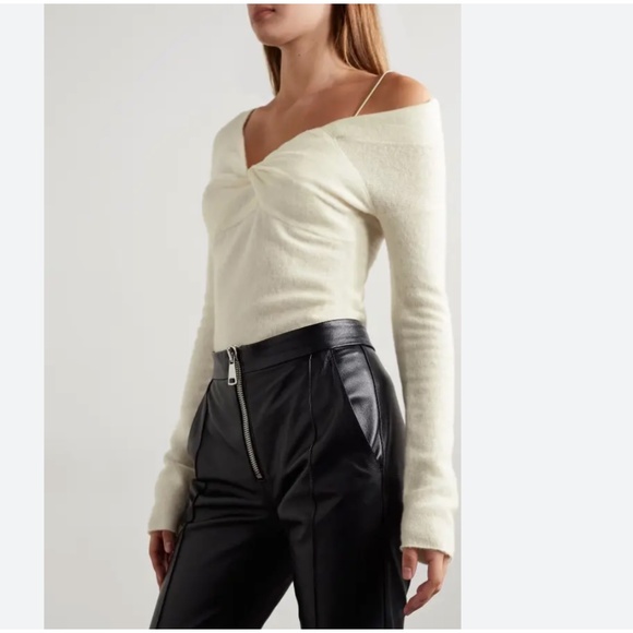 HELMUT LANG Bungee Off The Shoulder Sweater - BLACK - Picture 1 of 7